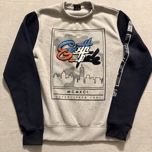 Southpole Crewneck Sweatshirt Mens Small Gray Black Graphic Streetwear